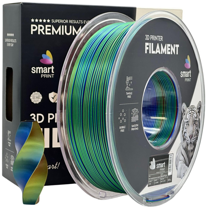 Silk PLA Tri Color roșu albastru verde | Smart Print