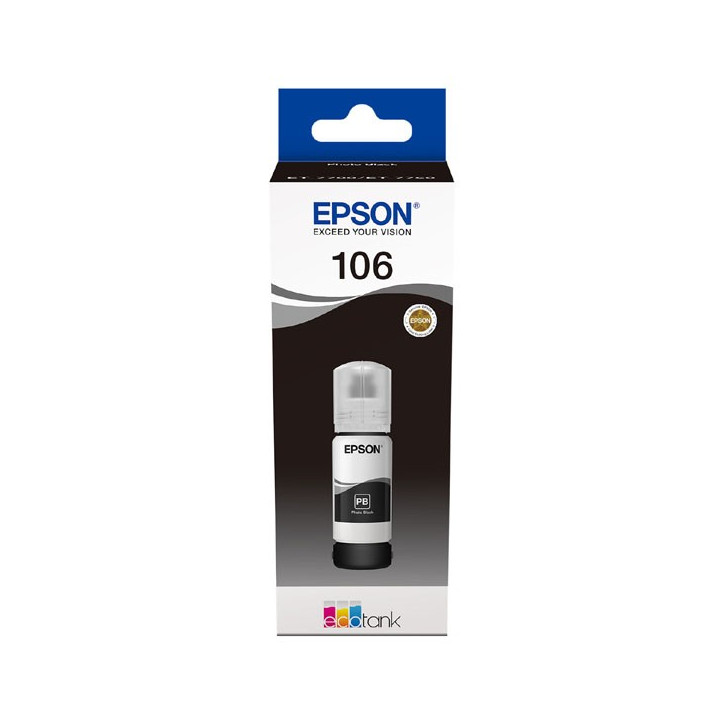 Epson original ink C13T00R140, 106, photo black, 70ml