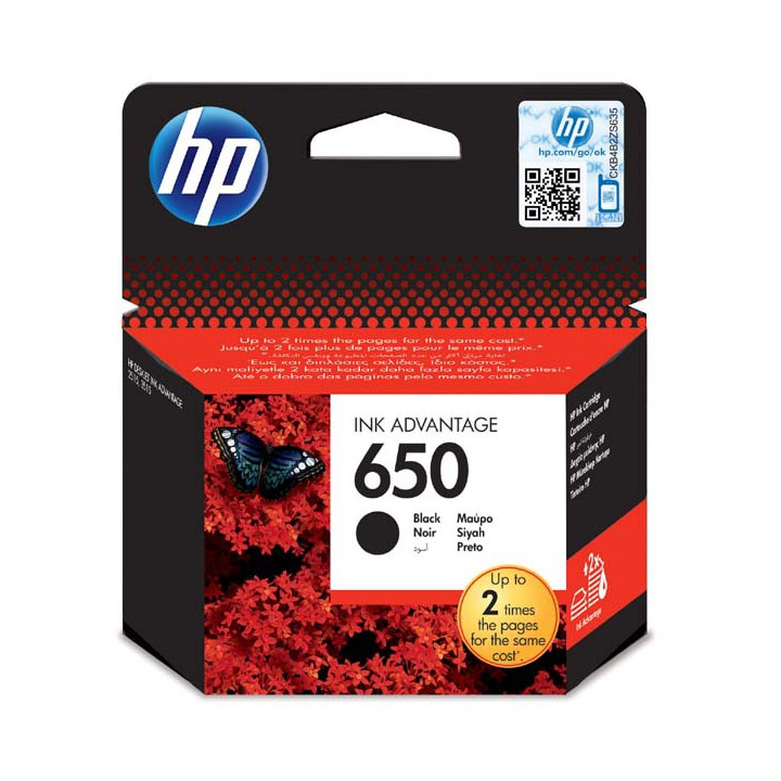 HP original ink CZ101AE, HP 650, black, 360str., 6,5ml