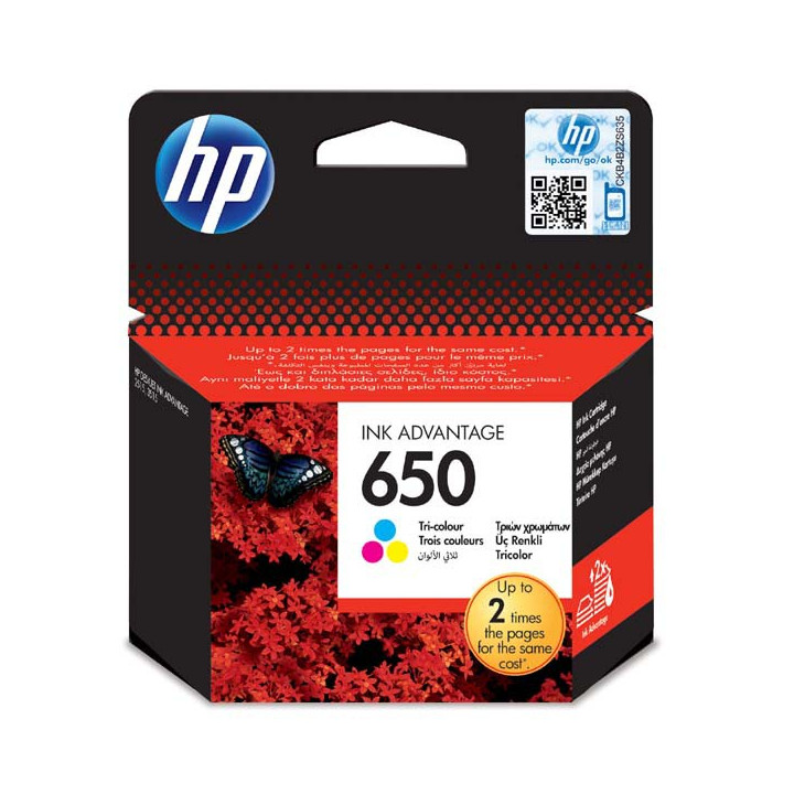 HP original ink CZ102AE, HP 650, color, 200str.