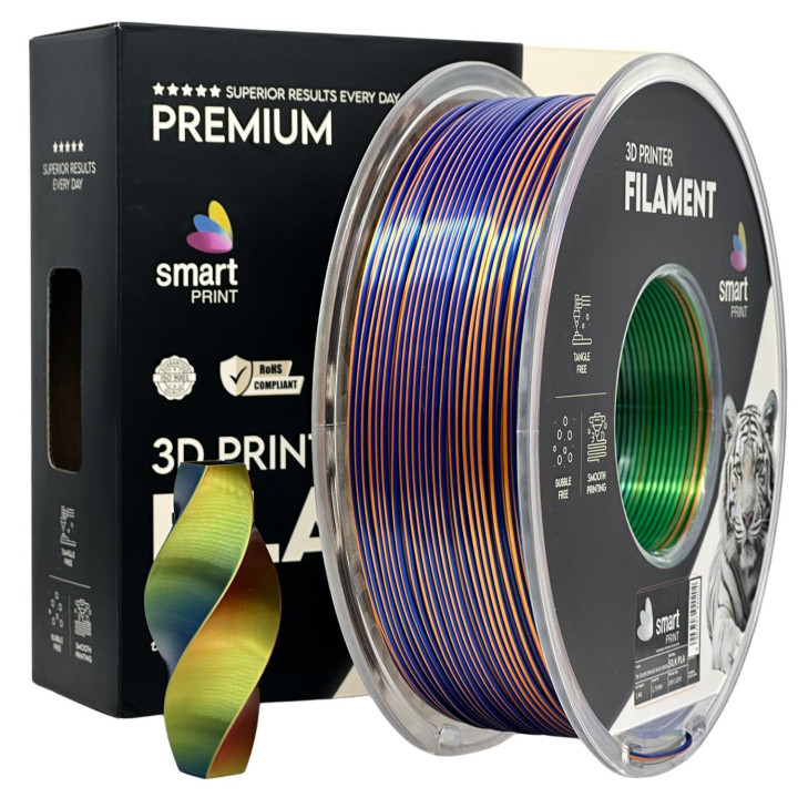Silk PLA Три Цвята оранжево синьо зелено | Smart Print