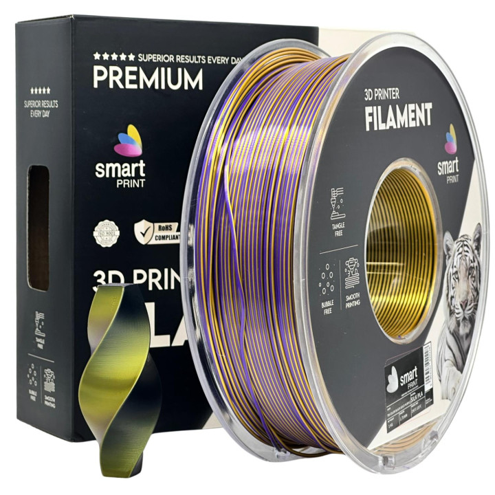Silk PLA Три Цвята черно златно лилаво | Smart Print