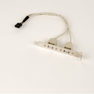 CABLU USB GEMBIRD splitter, USB 2.0 (T) la 2 x USB 2.0 (M), 25cm, transfera 1 USB din interior PC, pe bracket exterior, "CCUSBRE