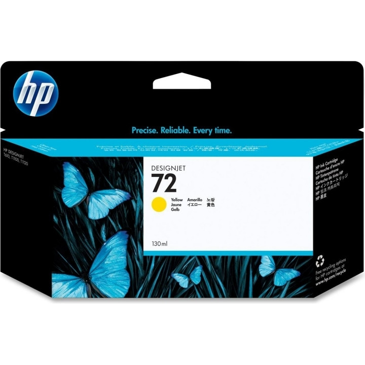 Original HP Yellow Ink Cartridge No. 72 for DesignJet T1100 | 1120 | 1200 | 1300 | 2300 | T610 | 620 | 770 | 790 "C9373A"