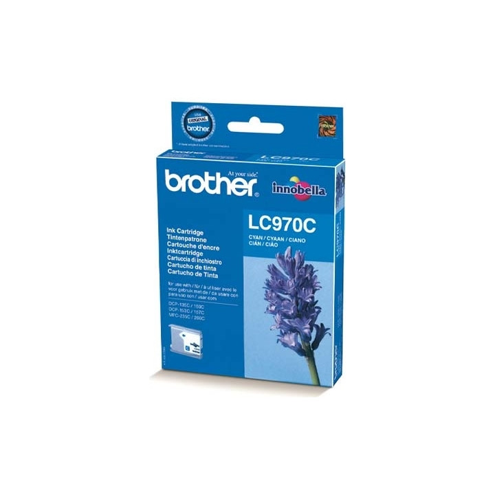 Cartus Cerneala Original Brother Cyan, LC970C, pentru DCP-135C|150C|153C|157C|235C|260C|MFC-260C, 300,, (timbru verde 0.15 lei),