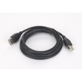 USB удължителен кабел GEMBIRD USB 2.0 (T) към USB 2.0 (M) 3м, златни конектори, черен "CCP-USB2-AMAF-10"