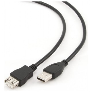 CABLU USB GEMBIRD prelungitor, USB 2.0 (T) la USB 2.0 (M), 4.5m, conectori auriti, negru, "CCP-USB2-AMAF-15C" (timbru verde 0.18