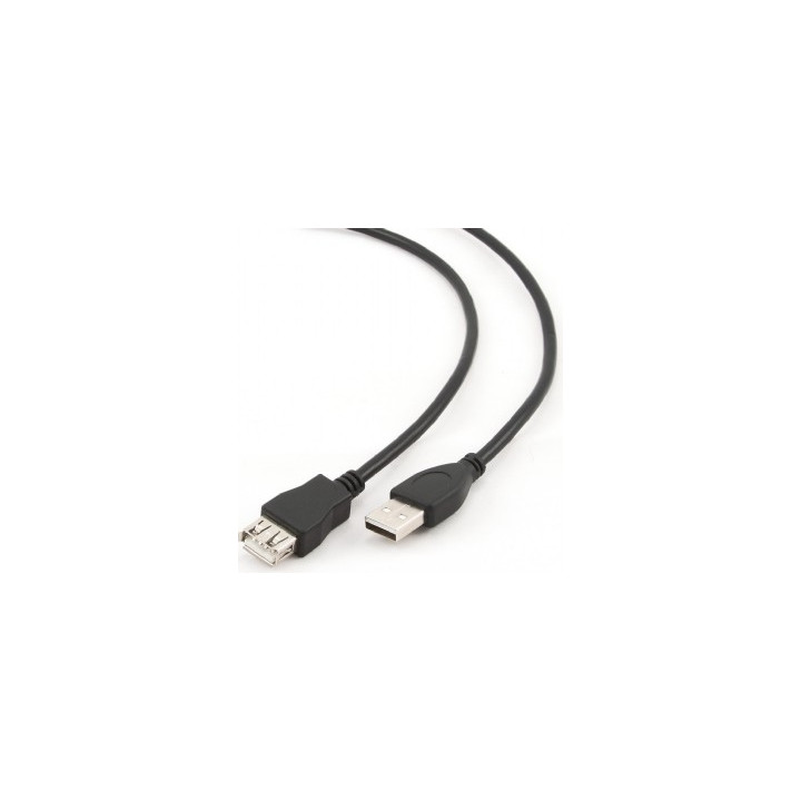 CABLU USB GEMBIRD prelungitor, USB 2.0 (T) la USB 2.0 (M), 4.5m, conectori auriti, negru, "CCP-USB2-AMAF-15C" (timbru verde 0.18