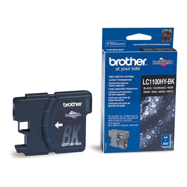 Cartus Cerneala Original Brother Black, LC1100HYBK, pentru DCP-6690|MFC-5895|MFC-6490|MFC-6890, 900, (timbru verde 0.15 lei), "L