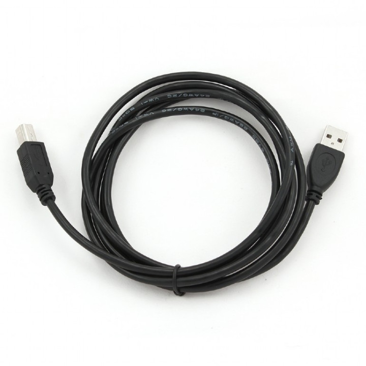 USB кабел GEMBIRD за принтер USB 2.0 (T) към USB 2.0 Type-B (T) 1.8m, позлатени конектори, черен "CCP-USB2-AMBM-6" / 45505977