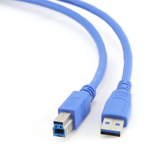 USB кабел GEMBIRD за принтер USB 3.0 (T) към USB 3.0 Type-B (T) 1.8м, златни конектори, син "CCP-USB3-AMBM-6"