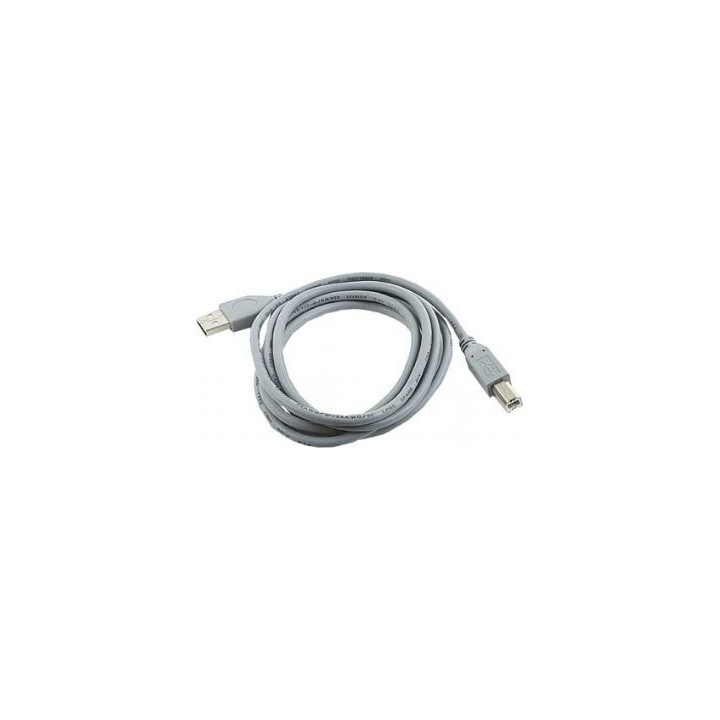 GEMBIRD USB Cable for USB 2.0 Printer (Type-A to Type-B) 1.8m, Gold-plated Connectors, Gray "CCP-USB2-AMBM-6G"