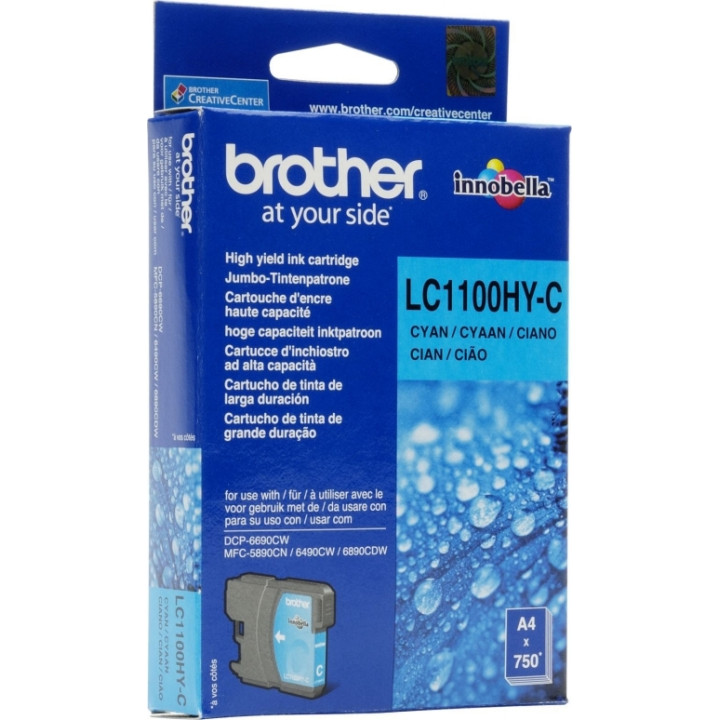 Eredeti Brother Cyan LC1100HYC tintapatron DCP-6690|MFC-5895|MFC-6490|MFC-6890 750 "LC1100HYC"