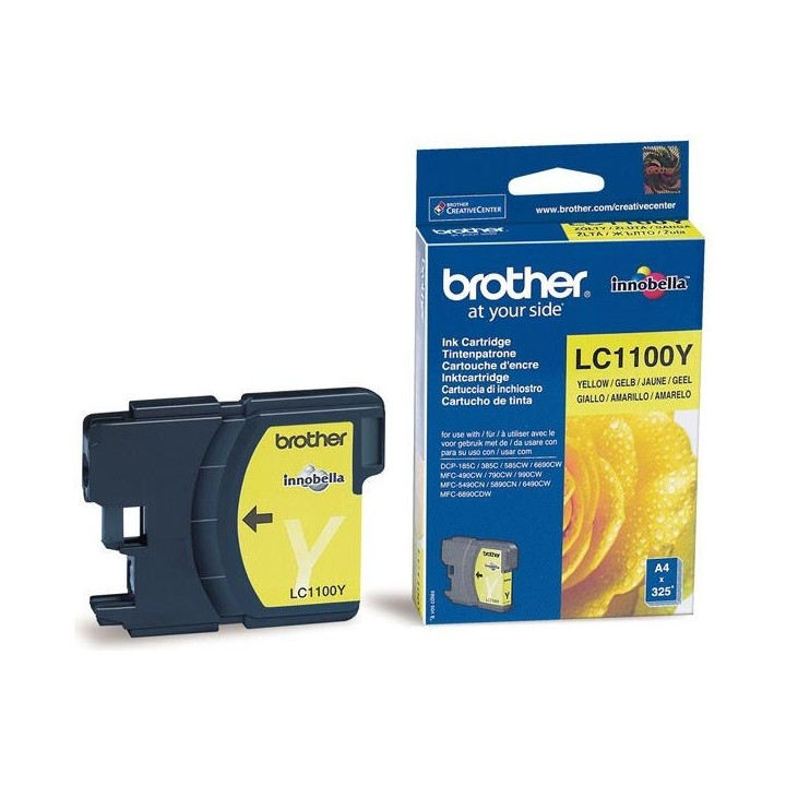 Оригинален мастилен картридж Brother Жълт LC1100Y за DCP-385|395|585|6690|J715|MFC-490|5490|5895|6490|6890|790 325 "LC1100Y"