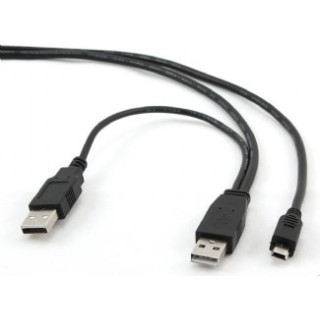 Кабел за захранване и данни GEMBIRD за смартфон USB 2.0 (T) към Mini-USB 2.0 (T) 0.9m, позлатени конектори, допълнителен захранв