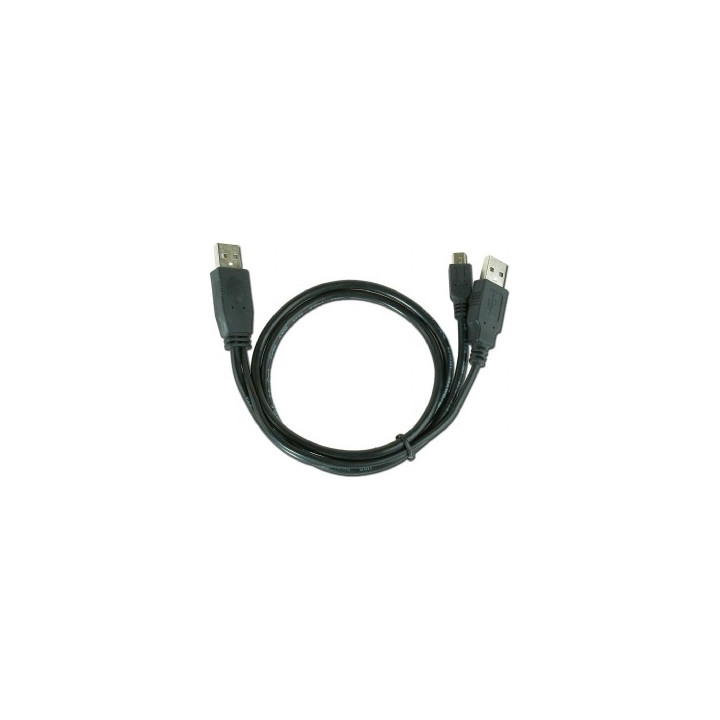 CABLU alimentare si date GEMBIRD, pt. smartphone, USB 2.0 (T) la Mini-USB 2.0 (T), 0.9m, conectori auriti, extra power socket US