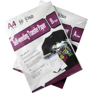 Hartie de transfer termic YESION BLACK T-SHIRT A4, 230g/mp, 50 coli A + 50 coli B