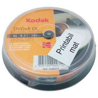 Blu-Ray Kodak full printabil mat, 8.5GB, 8x, cake box 10 discuri
