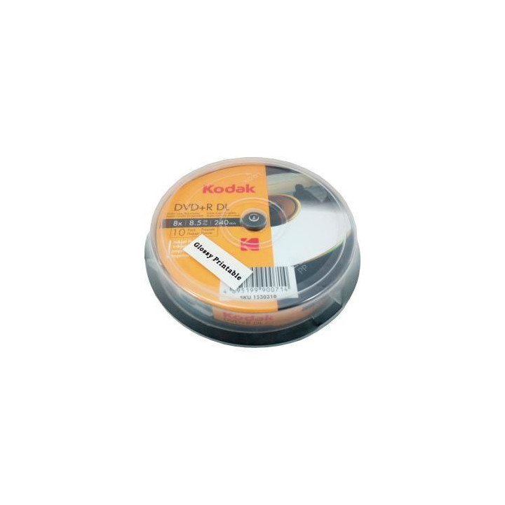 Blu-Ray Kodak full printabil lucios, 8.5GB, 8x, cake box 10 discuri