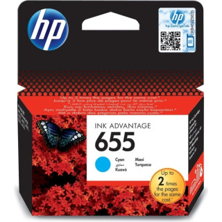 Картридж с оригинално мастило HP Cyan № 655 за DJ3525|4615|4625|5525|6525 "CZ110AE"
