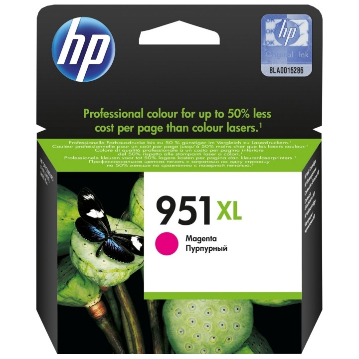 Original HP Magenta Ink Cartridge No. 951XL for OfficeJet Pro 251, 276, 8100, 8600 "CN047AE"