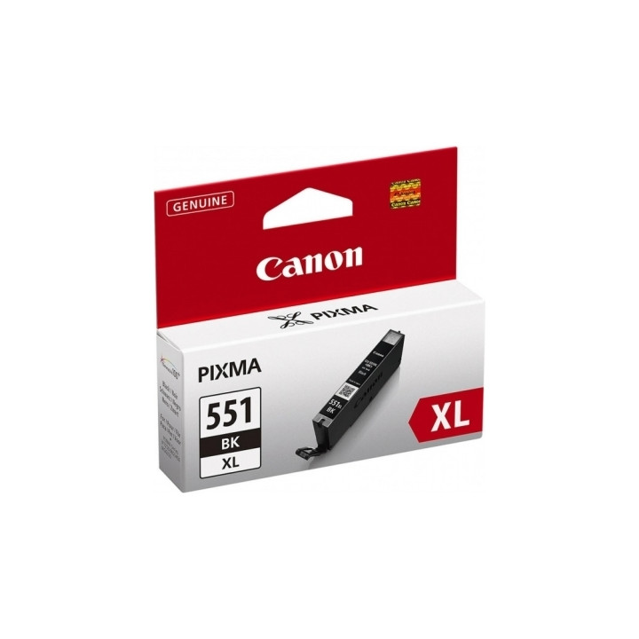 Original Canon Black Ink Cartridge CLI-551XLBK for Pixma IP-7250|8750|IX-6850|MG-5450|5550|5650|6350|6450|6650|7150|7550|MX-725|