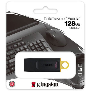 Memorie USB 3.2 / 3.1 / 3.0 / 2.0 Kingston, 128GB, DataTraveler, Black
