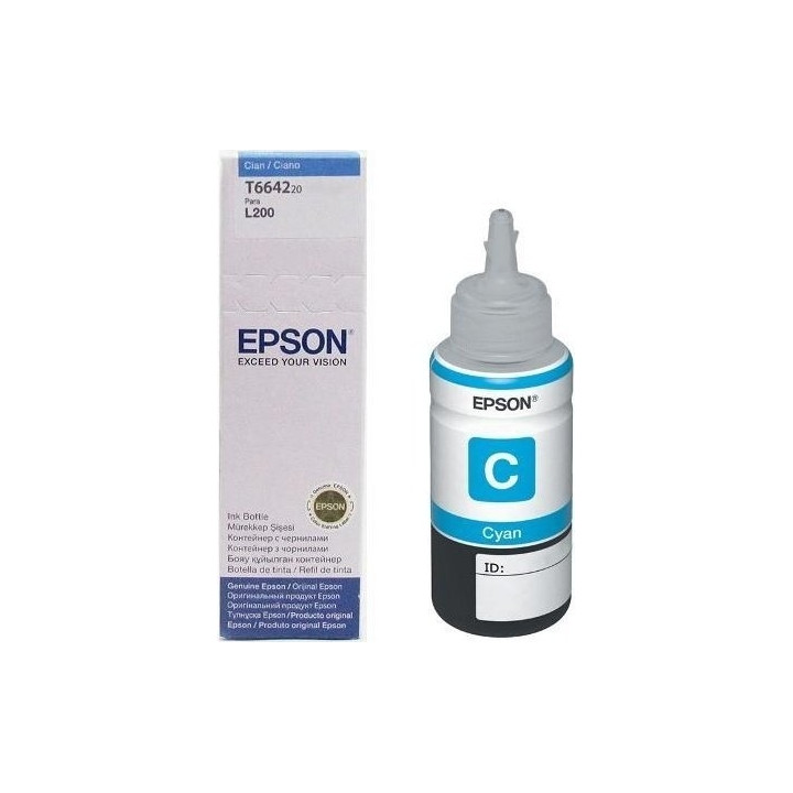Cartus Cerneala Original Epson Cyan, T66424A, pentru L100|L120||L200|L110|L210|L220|L300|L355|L550, (timbru verde 0.15 lei), "C1