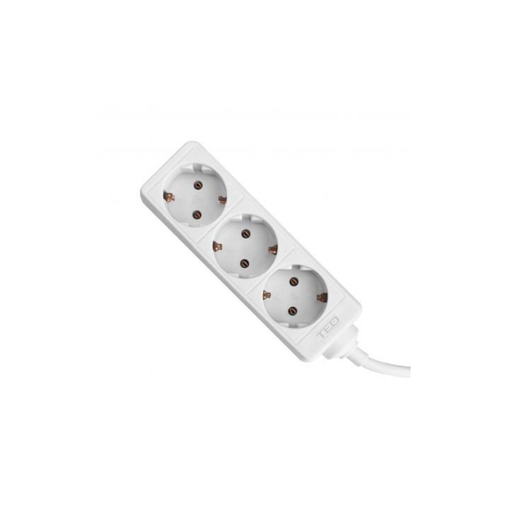 Prelungitor 3m, 3 prize schuko, Alb