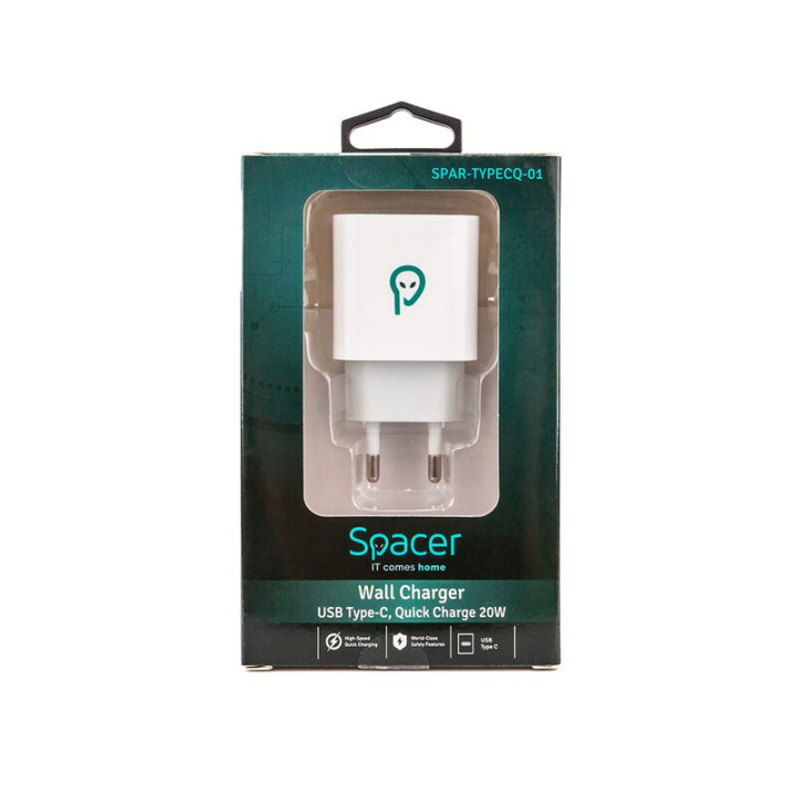 Incarcator SPACER de la retea 1 x USB tip C