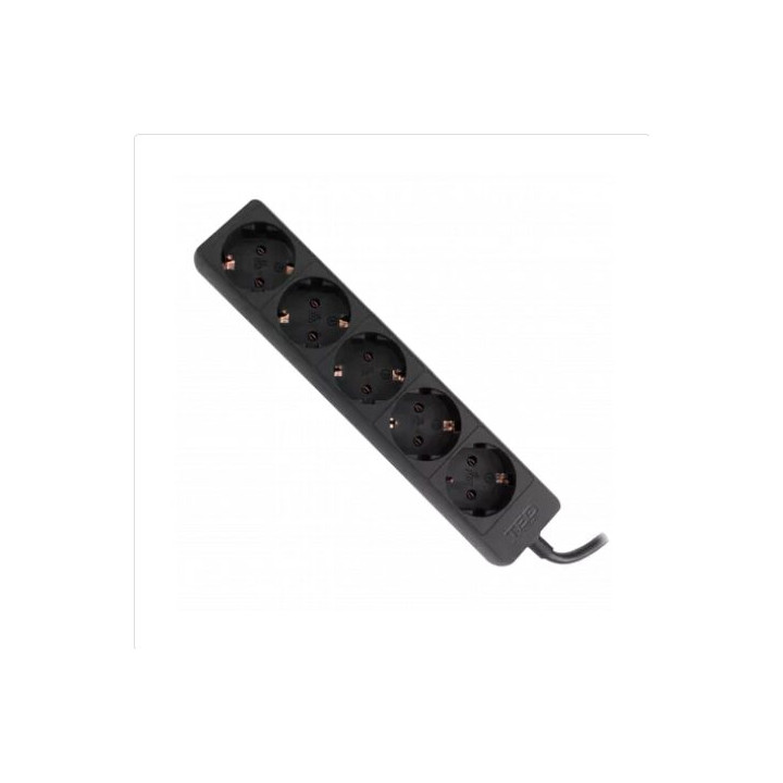 Prelungitor 3m, 5 prize schuko, Negru