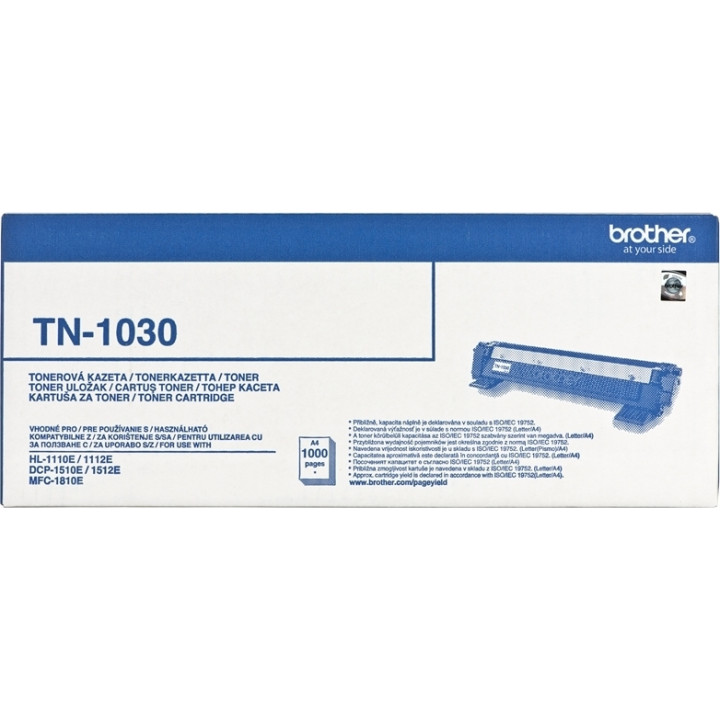 Original Brother Black Toner TN1030 for HL-1110|1112|1210|1212|DCP-1510|1610|MFC-1810|1910, 1K pages.