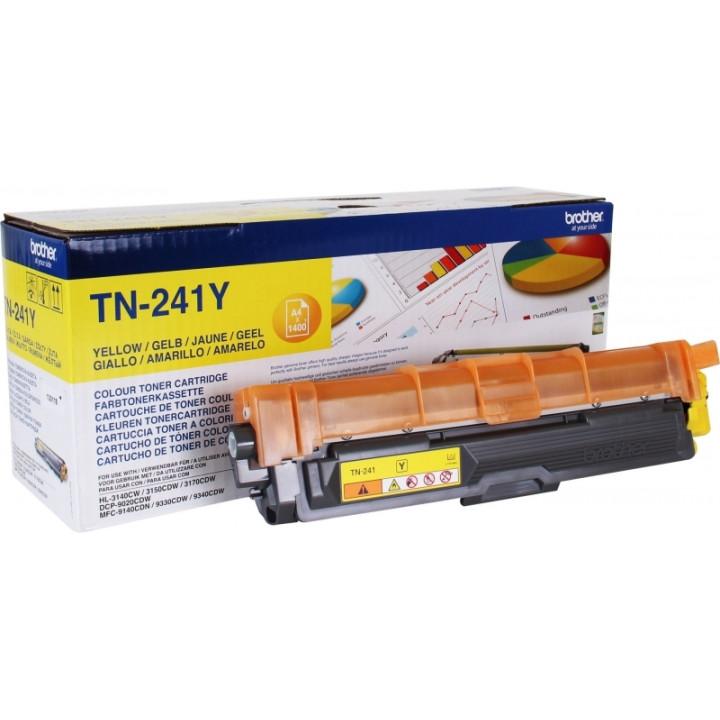 Eredeti Brother sárga toner TN241Y HL-3140|3150|3170|DCP-9010|9015|9020|9140|9330|9340 1.4K, "TN241Y"