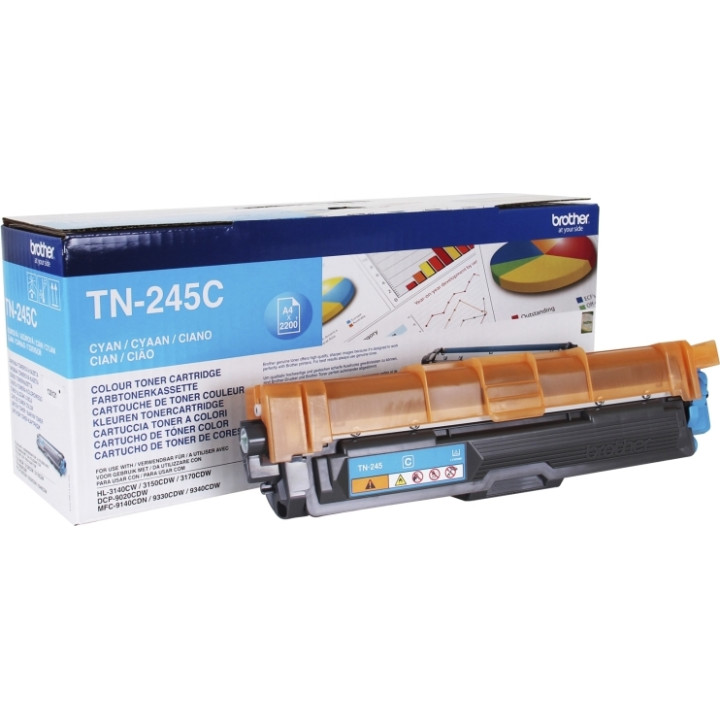 Original Brother Cyan Toner TN245C for HL-3140|3170|DCP-9015|9020|MFC-9140|9340, 4K, "TN245C"