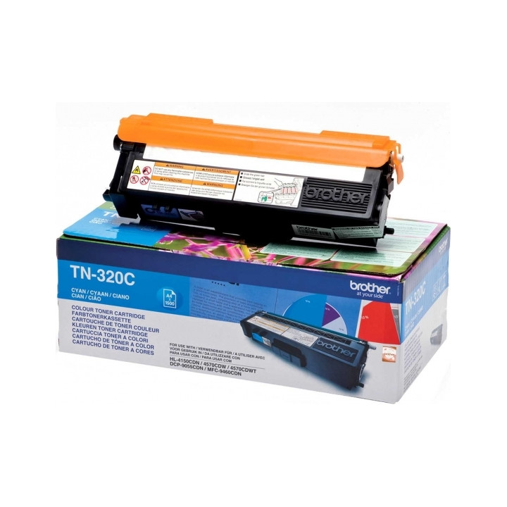 Eredeti Brother Cyan Toner TN320C HL-4140|4150|4570|DCP-9270|9055|MFC-9970|9460 1.5K, "TN320C"