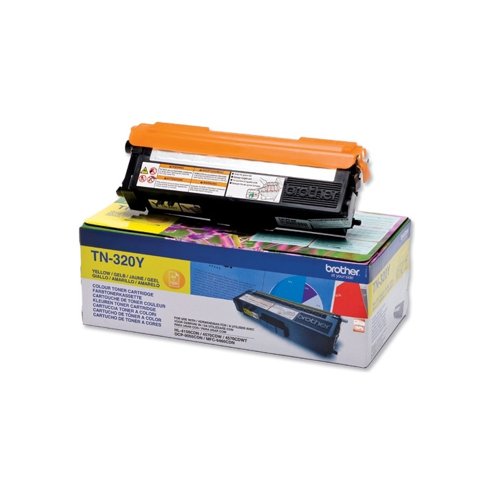 Original Brother Yellow Toner TN320Y for HL-4140, 4150, 4570 DCP-9270, 9055 MFC-9970, 9460 - 1.5K pages.