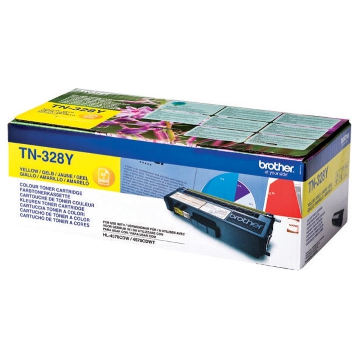 Eredeti Brother sárga toner TN328Y HL-4570|MFC-9970|9270 6K, "TN328Y"