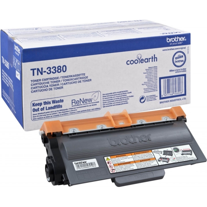 Оригинален тонер Brother Черен TN3380 за HL-6180|5440|5470|DCP-8250|8110|MFC-8950|8510|8520 8K, "TN3380"