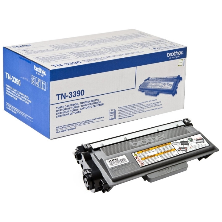 Original Brother Black Toner TN3390 for HL-6180 | MFC-8950 | 8520, 12K pages.
