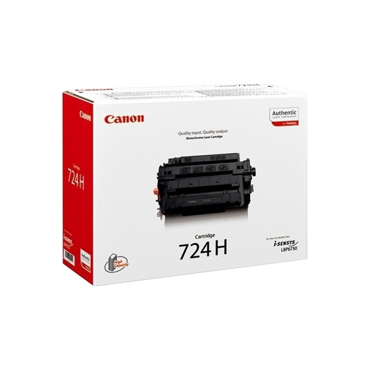 Toner Original Canon Black, CRG-724H, pentru LBP-6750|LBP-6780|MF-512|MF-515, 12.5K, (timbru verde 1.2 lei) , "CR3482B002AA"