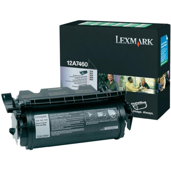 Original Lexmark Black Toner 12A7460 for Optra T630 | Optra T632 | Optra T634 | Optra X632 | X630, 5K "12A7460"