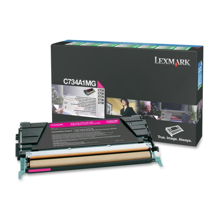 Original Lexmark Magenta Toner C734A1MG for C734 | C736 | X734 | X736 | X738, 6K pages.