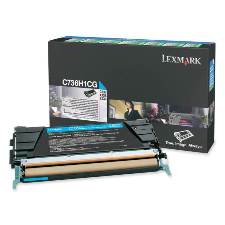 Оригинален тонер Lexmark Cyan C736H1CG за C736|X736|X738 1K "C736H1CG"