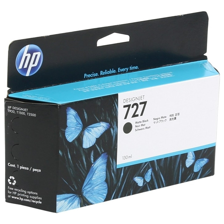 Cartus Cerneala Original HP Matte Black, nr.727, pentru DesignJet T1500|T1530|T2500|T2530|T920, 130ml, (timbru verde 0.15 lei), 