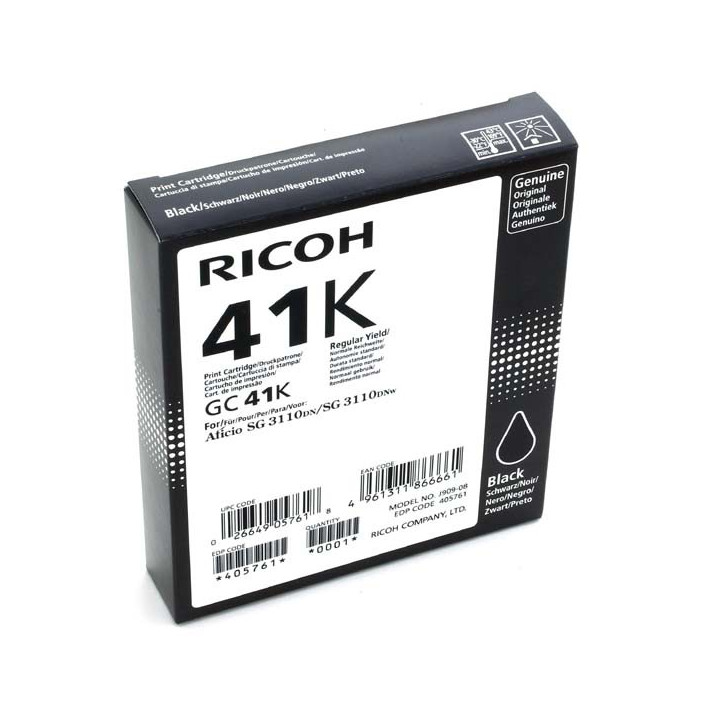 Compatible ink cartridge 405761, GC41BK, 40ml for Ricoh printers (ORINK BULK)