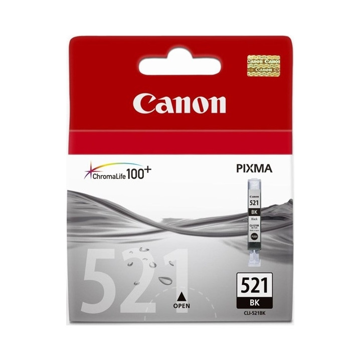 Cartus Cerneala Original Canon Black, CLI-521B, pentru iP3600|iP4600|MP540|MP620, , (timbru verde 0.15 lei), "BS2933B001AA"