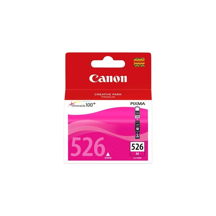 Original Canon Magenta Ink Cartridge CLI-526M for Pixma IP4850, IP4950, IX6550, MG5150, MG5250, MG5350, MG6150, MG6250, MG8150, 