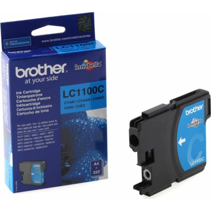 Original Brother Cyan Ink Cartridge LC1100C for DCP-385|395|585|6690|J715|MFC-490|5490|5895|6490|6890|790 325 "LC1100C"