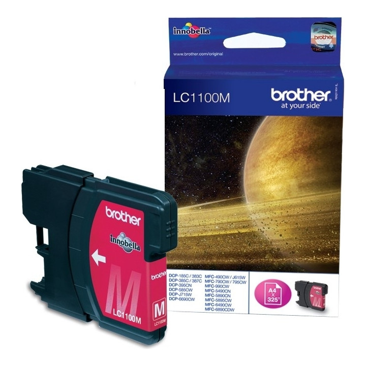 Original Brother Magenta Ink Cartridge LC1100M for DCP-385|395|585|6690|J715|MFC-490|5490|5895|6490|6890|790 325 "LC1100M"