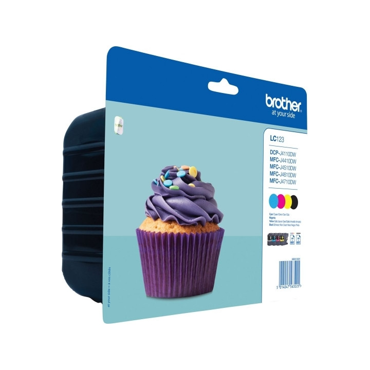 Комбо пакет оригинални Brother CMYK LC123VALBP за DCP-J4110 | MFC-J4410 | J4510 | J4610 | J4710 | J6520 | J6920 4x600 "LC123VALB